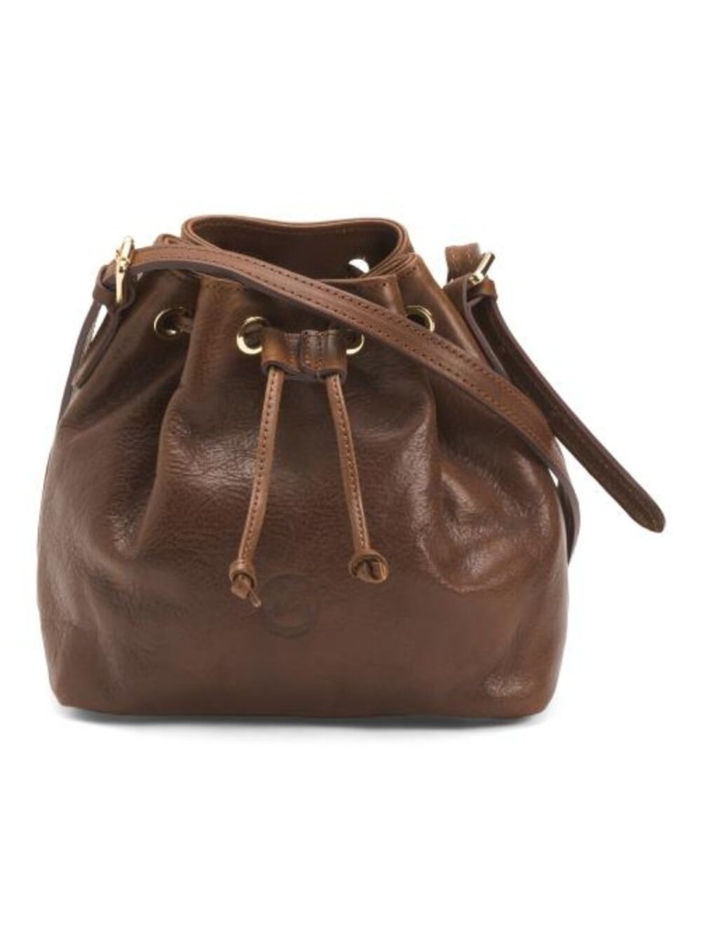 VALENTINA Made In Italy Leather Mini Drawstring Bucket